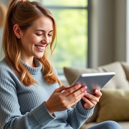 Mujer joven revisando sus finanzas en una tablet, mostrando la importancia de la planificaci칩n financiera