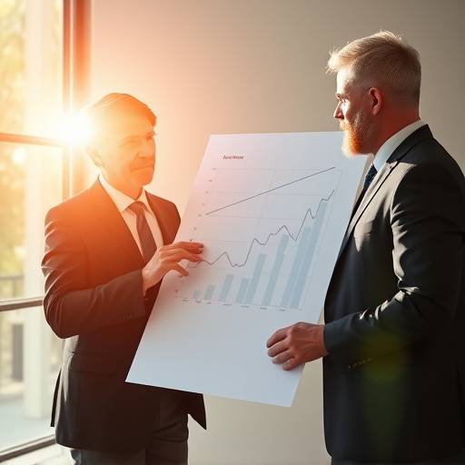 Un asesor financiero explicando un gr&radic;&deg;fico a un cliente, representando la importancia del asesoramiento profesional en inversiones.